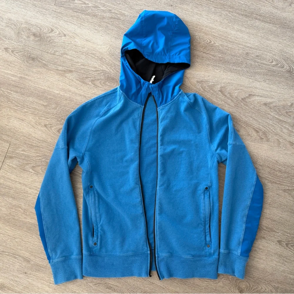 Lululemon Blue Hoodie Jacket Men’s Medium Athletic Zip Hooded Sweatshirt - Picture 6 of 6